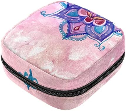 Saco de maquiagem de mandala rosa, bolsa de cosméticos, bolsa de higiene pessoal portátil para mulheres e meninas