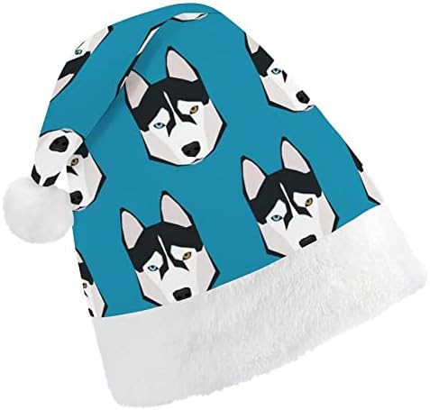 Husky com diferentes pupilas chapéus de Natal para adultos chapéus de Natal para férias
