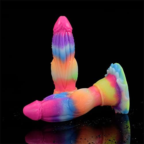 7.8 Dragon vibrador vibrador remoto condrol luminoso vibrador anal plugue anal, animal de silicone vibração de vibração de vibração