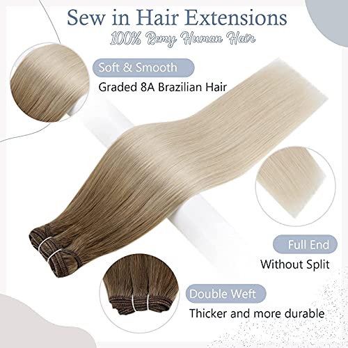 Facos de cabelo para Balyage Weft Extensões de cabelo Humano de cabelo duplo costurar em extensões de cabelo Remy Hair Pacotes 12 polegadas/70g e 14 polegadas/70g para mulheres