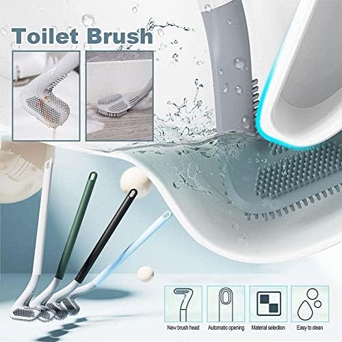 Clubes de golfe moldam a escova do vaso sanitário para o banheiro de cabeça de silicone longa maçaneta montada na parede escovas sem costura orifício p1x8 limpo