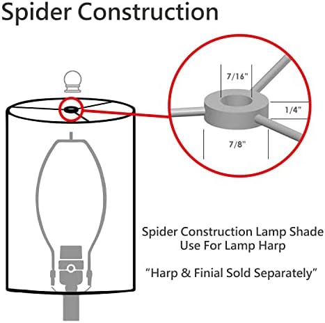 Aspen Creative 32622 Transition Hackback Empire Spider Construction Lamp Shade em marrom escuro, 12 de largura