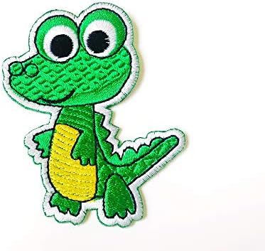 TH Little Green Crocodile LOTO LOGOTON LOGOTO APLICAÇÃO Bordada Costura Ferro em Patch For Hat Jackets Backpachas de camiseta de jeans