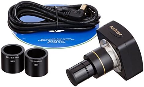 AMSCOPE SM-3T-54S-5M Digital Profissional Trinocular Trinocular Microscópio de Zoom, oculares WH10X, ampliação 7x-45x, objetivo do zoom de 0,7x-4,5x, luz LED de 54 bulb, suporte de boom de braço único, 110V-240V, inclui uma câmera de 5MP de 5MP com lente de redução e software
