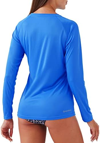Naviskin feminino UPF 50+ Proteção solar Camisas de manga longa Camisas para a cabeça erupção cileira rápida camisa leve seca