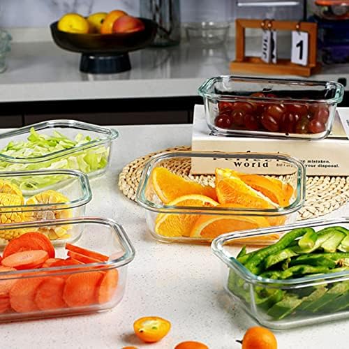 10 Pack Glass Meal Prep recipientes com tampas de vidro Recipientes de armazenamento de alimentos Os recipientes de almoço de almoço hermético