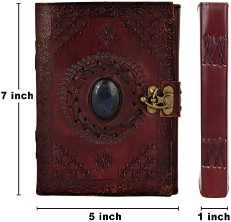 Rustic Town Vintage Leather Stone Journal e Zippered Lápis Combo