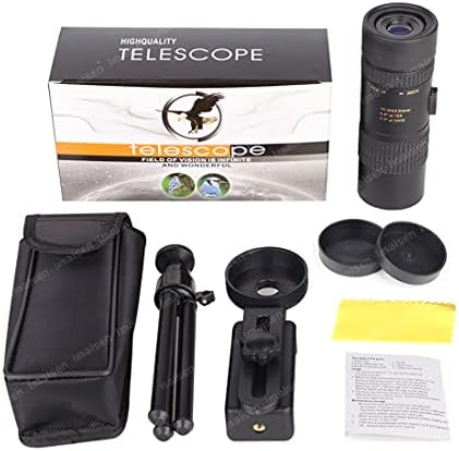 Roller Case Monocular de 10-300x40 Telescópio monoculares para câmera para smartphone, observação de pássaros/paisagens, concerto, jogos de esportes, Óptica de caça zoom monoculares com adaptador de smartphone, tripé