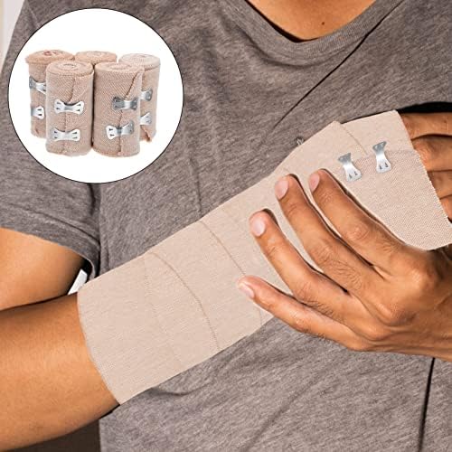 Doitool Tape atlética fita marrom 5pcs Bandragem elástica respirável não tecido embrulha bandagens atléticas elásticas coesas esportes
