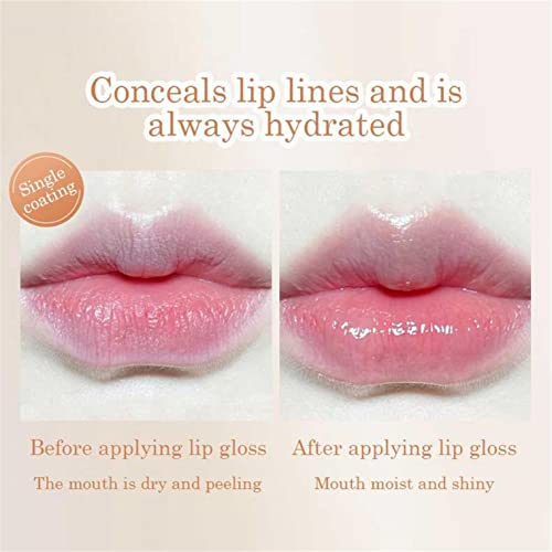 Brilho labial hidratante, brilho de alto brilho para lábios mais cheios, batom líquido pigmentado duradouro, mancha transparente