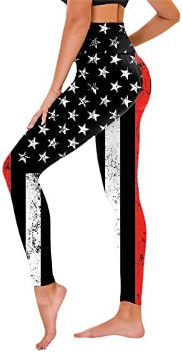 4 de julho Leggings for Women American Flag High Workout Workout Yoga Leggings Ultra Soft Elastic Comforty Workout Gym calças