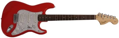 Chris Martin assinou autógrafo em tamanho real carro de corrida vermelha stratocaster guitarra elétrica com autenticação de beckett