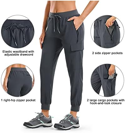 STELLE CHAING JOGGERS DE MULHERES LIGHTWELT RÁPIDO UPF 50 com calças com zíper para exercícios ao ar livre