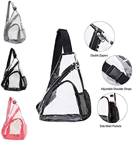 Bolsa transparente shyekyo, confortável mochila de ombro transversal visível visível à prova d'água para fazer compras