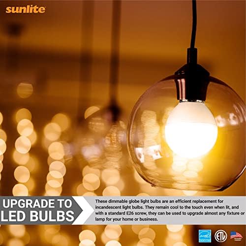 Sunlite 80653 LED G16 Globe Bulbo, 5 watts, 350 lúmens, aduntável, base E26 média, bulbos curtos, lâmpadas de vaidade, estrela de energia listada, fosca, 1 contagem