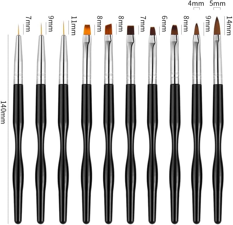 Dloett Nail Art Brush Set Line Desenho de caneta Extensão do Builador de Pétala Pintada Pintura de Pintura de Manicure