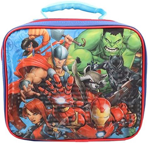 Avengers Lanch Box - Bundle com a lancheira dos Vingadores para meninos, pulseira, adesivos, mais | Kit de contêineres de almoço dos Vingadores para meninos meninas