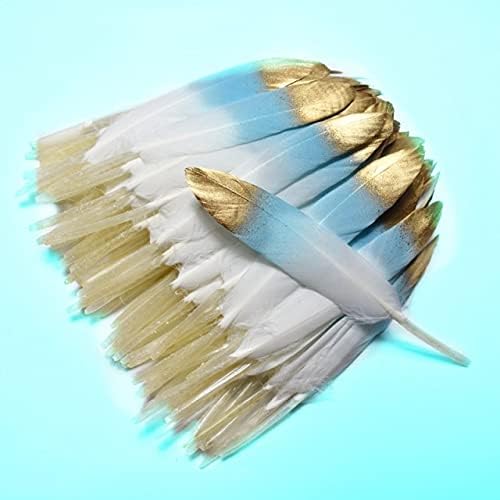 Pumcraft Feather for Decor Jóias Diy 20pcs/lote preto e dourado penas de pato artesanato jóias diy de 10 a 15 cm