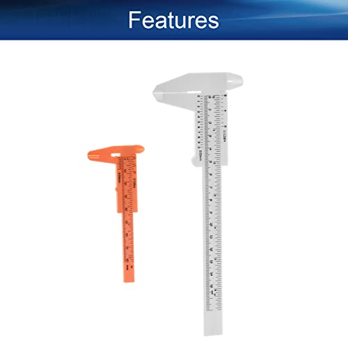 Conjunto de pinça de bettomshin vernier, escala dupla, ferramenta de medição de plástico para medições de precisão fora da profundidade