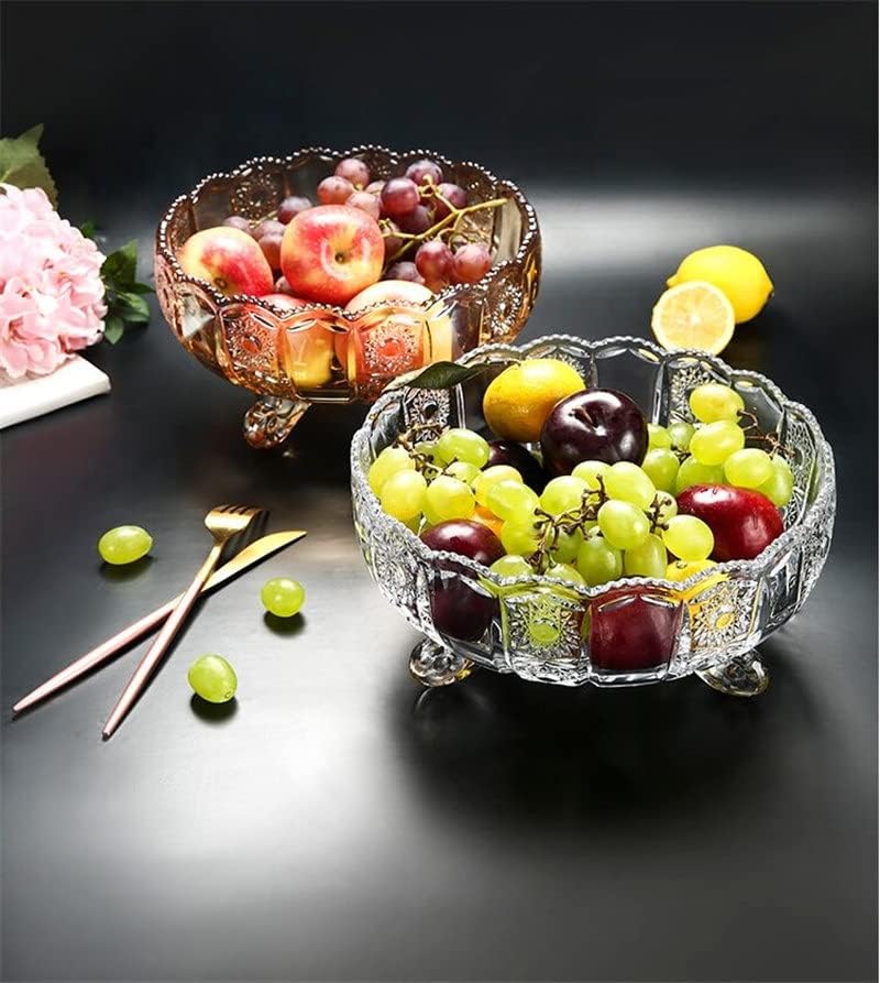 MJWDP Crystal Glass Fruit Snack Placa e caixa seca com tampa Vaso Candy Salada PRAIXO DE CASAMENTO PRESENTE APRESENTE ORNAMENTOS DE