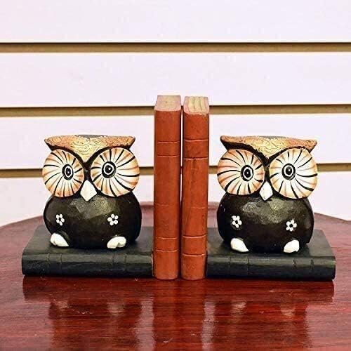 O Bookend suporta HeavyDuty ， Bookends prateleiras de livros livros de madeira Livros de madeira Decorative Bookend Owl Sculpture