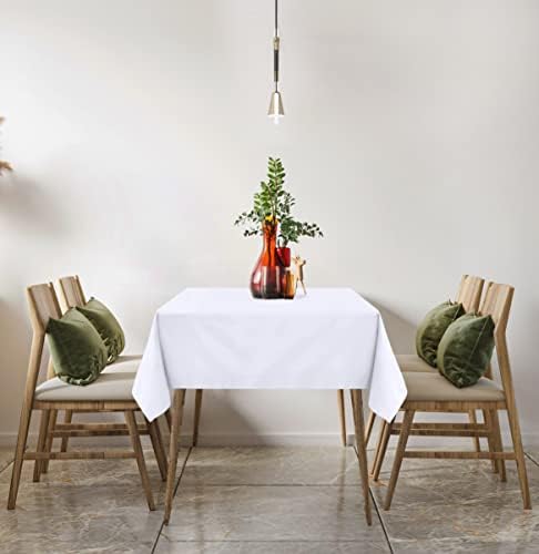 Utopia Kitchen Square Table Polta 2 pacote [54x54 polegadas, branco] Toca de mesa lavável para machine Lavagem de mesa de mesa para jantar, festas de buffet, piquenique, eventos, casamentos e restaurantes