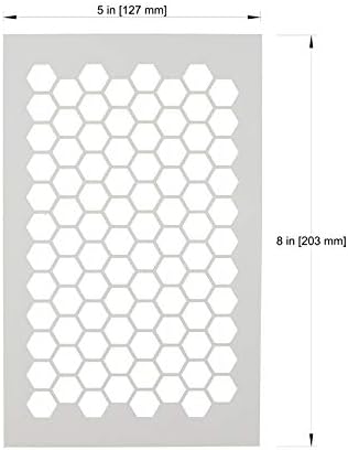 Delux Arts Honeycomb estêncil, reutilizável, lavável e durável Plástico de poliéster estêncil, 5x8 polegadas
