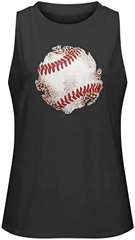 Miashui sub -camiseta feminina feminina de verão sem mangas tripulante de pescoço de beisebol tampas de impressão tampas casuais blush top 2 tops