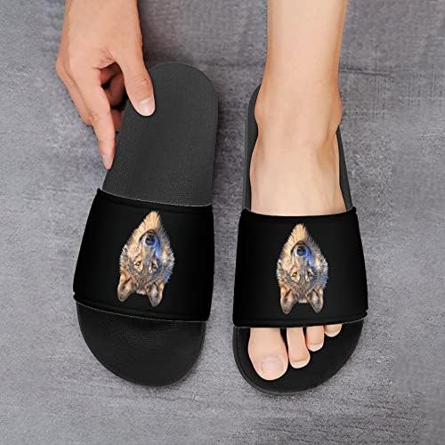 Sandálias da casa de lobos não deslizam chinelos de dedo do pé para massagem Banho de Spa
