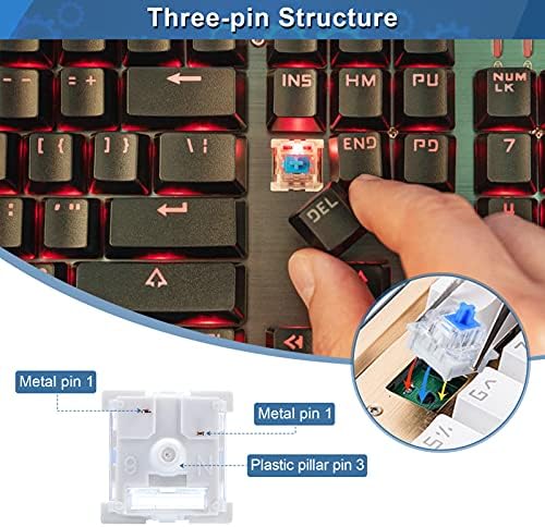 Interruptor mecânico do arqui -gowenic, 10 PCS Placa de teclado mecânica Placa de chave montada no interruptor azul transparente