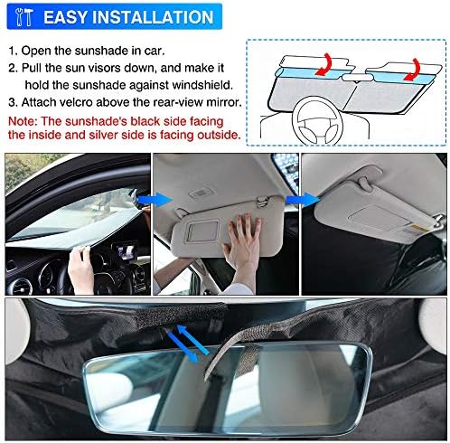 Kust Custom Fit Windshield Sun Shade para Nissan Murano 2015-2023 Sunshade Sun Visor Protector Blocos dobráveis ​​Raios UV Mantenha