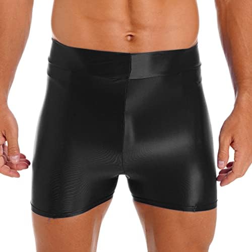 Manyakai mass seda shorts de natação brilhantes cintura elástica de bandeira ativa de troncos de ginástica Leggings de