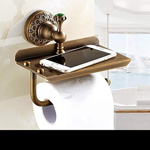 suporte de papel higiênico Erddcbb, suporte de papel toalheiro antigo rolamento de papel de papel com prateleira de telefonia de parede montada no banheiro e gancho