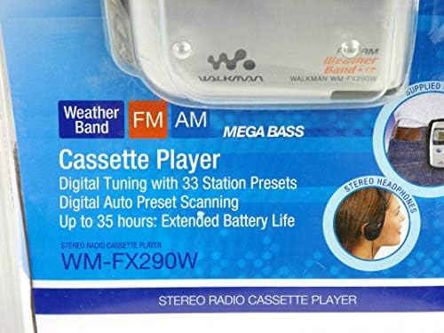 Sony WM-FX290W Walkman AM/FM/Rádio Weather e Cassette Player