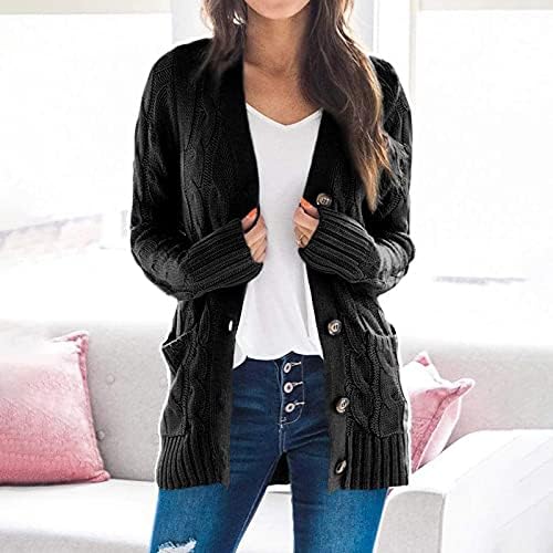 Cokuera Fashion Fashion Long Knit Cardigan Sweater Top Outwear Casual Cardigan Sweater Top Jacket Casal para 2022