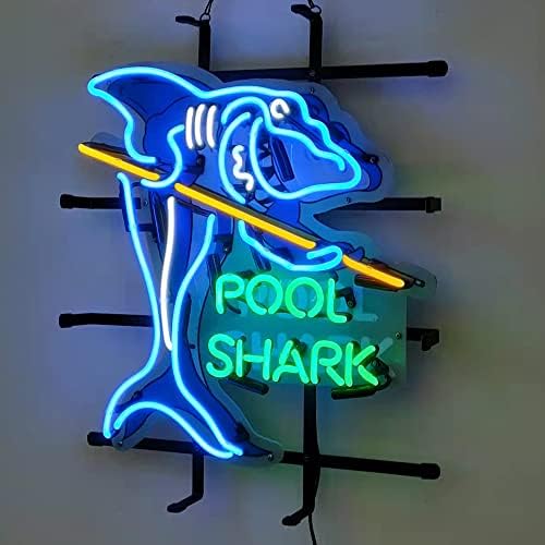Sinais de néon de tubarão de piscina de tubos de neon de néon, de néon para o clube de pub de pub de capa de gameroom decoração de