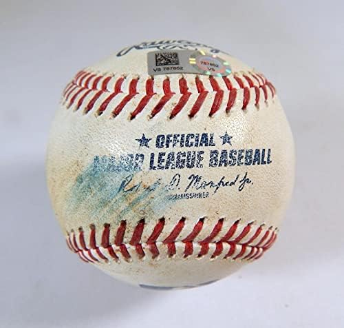2021 Atlanta Braves Pirates Game usou Baseball Sandy Alcantara Adam Duvall Falta - Game usado Baseballs
