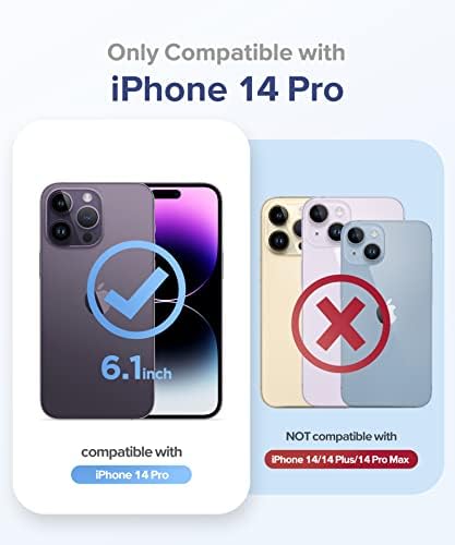 Berfy para iPhone 14 Pro Case Glitter Clear, com protetor de tela 2x + 2x Câmera Protetor de lente, [não amarelo] [Proteção