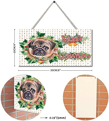 Placas de Natal de madeira, cão de cachorro de cachorro corajas de madeira de madeira pendurada por porta de natal decoração para barra de restaurante de restaurante Garage Wall 4 x 8