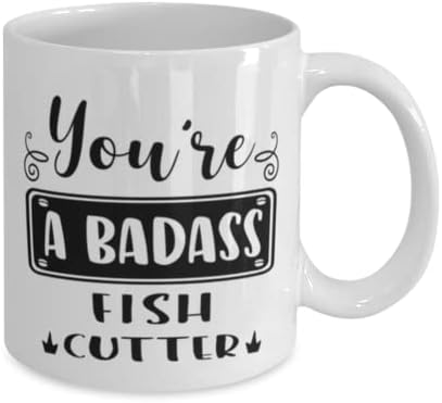 Caneca de cortador de peixes, você é um durão, idéias únicas para cortador de peixes, copo de chá de caneca de café branco