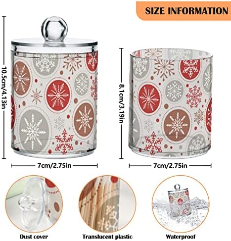 Christmas Snowflake Cotton Swab Suports Recipientes de banheiro Jarros com tampas Conjunto de algodão Round Bolder Round