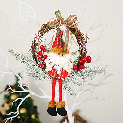N-Brand Christmas Wreath Wreath Wreatch Decoration Decoration Door pendurado Teng Strie Decoração de adereços