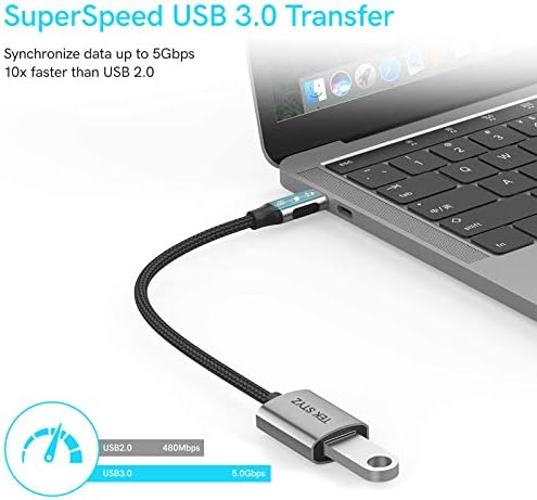 TEK Styz USB-C USB 3.0 Adaptador compatível com seu Xiaomi Redmi 20x OTG Tipo-C/PD Male USB 3.0 Feminino Conversor.