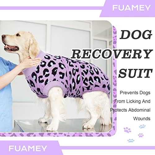 Terno de recuperação de cães Fuamey, ternos para o corpo de animais de estimação após cirurgia, traje de esterilização impressa
