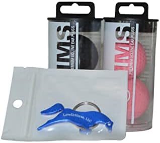 Plugues de orelha de eqüina Pomms - pacote de 2 pares de tamanho de cavalo - 1 par de preto e 1 par de plugues de orelha rosa com um chaveiro de abridor de garrafas em forma de cavalo