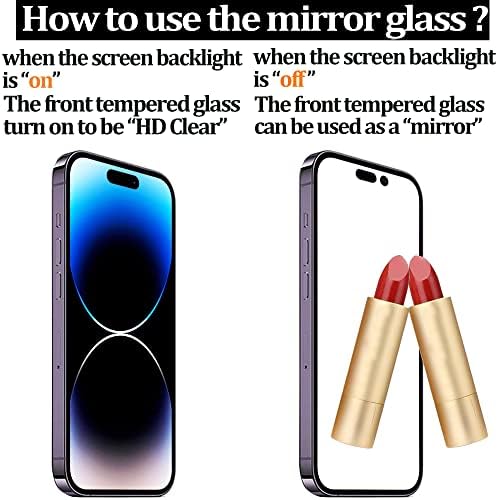 Ivachell Compatível com iPhone 14 Pro Privacy Screen Protetor espelho de vidro temperado, resistência à cobertura completa da cobertura
