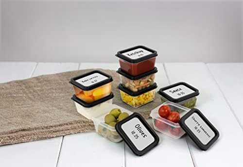 Zenvy 50 Pack Mini Recipientes de 2oz reutilizáveis ​​| Inclui 50 recipientes de alimentos e tampas plásticos de