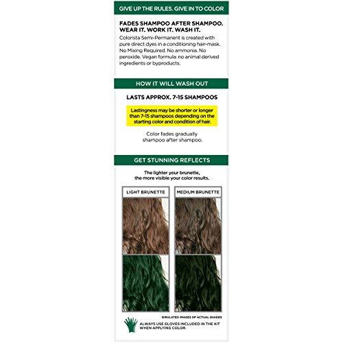 L'Oreal Paris Hair Color Colorista Semi-permanente para cabelos morenos, verde