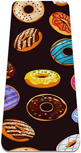 Siebzeh Delicious Donut Chocolate Pattern Premium Premium grosso de ioga MAT ECO AMICIONAL DE RORBO
