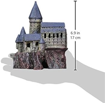 Decoração de aquário do castelo da Idade da Mágica Penn-Plax-Seguro para Tanques de Peixes de Água Doce e Água Salt-Média